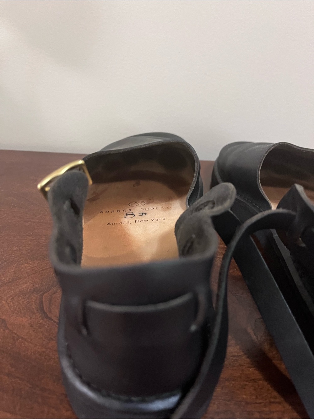 AURORA Black Mary Jane Leather Ankle Strap Shoes US 8D - Picture 14 of 17